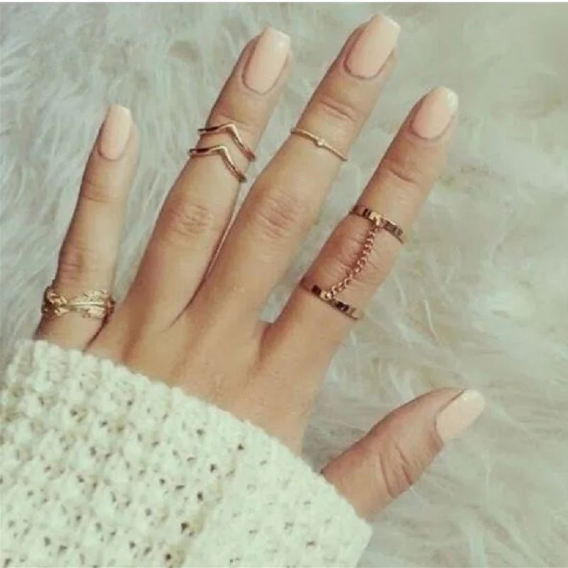 Новинка Модный женский набор колец в виде листьев серебристого цвета | Украшения