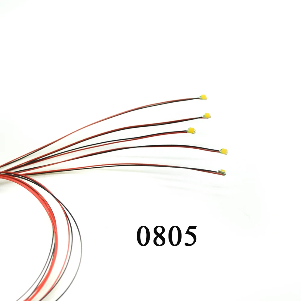 40 шт. 0805 SMD модель поезда HO N OO Масштаб предварительно припаянные микро litz проводной светодиодный провода 20 см горячая распродажа
