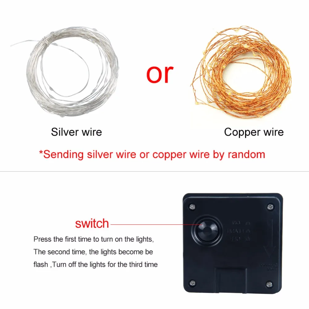 

10M RGB LED Christmas Lights IP67 Waterproof Solar LED Copper String Lights 100 LEDs Diode Garland Fairy Lights Outdoor Lighting