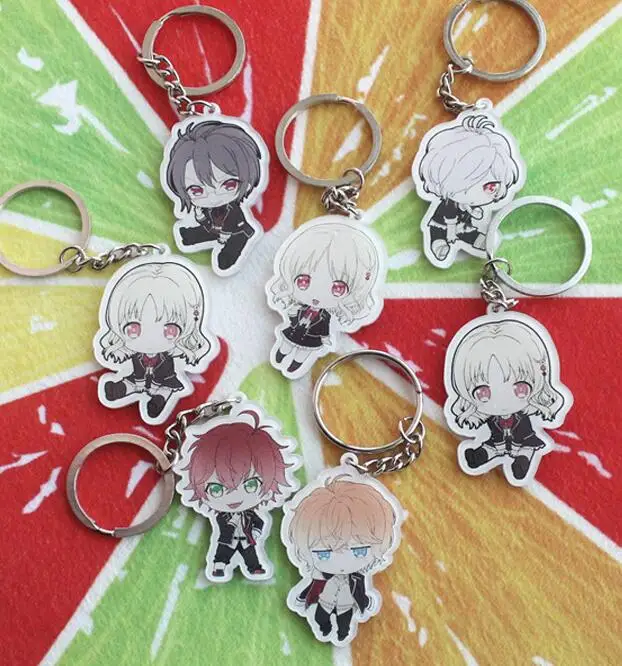 Portachiavi DIABOLIK LOVERS Komori Yui Ayato Kanato Laito Azusa Shu акриловый брелок Подвеска Брелок аниме брелок - Цвет: 7pcs set