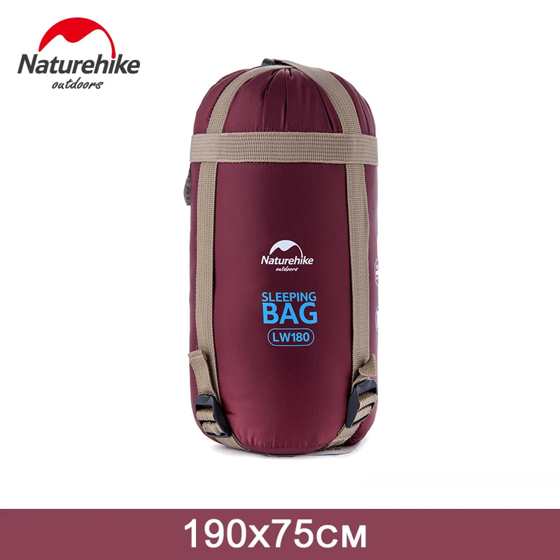 Red 190x75cm NatureHike открытый сверхлегкий конверт мини спальный мешок сшитый маленький для кемпинга пешего туризма альпинизма открытый спальные мешки - Цвет: Red 190x75cm