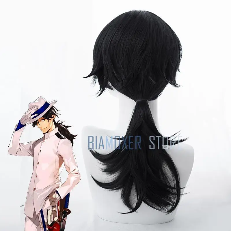 

Biamoxer Game Fate/Grand Order FGO Sakamoto Ryoma Cosplay Wigs Long Black Cosplay Costume Wig Heat Resistant