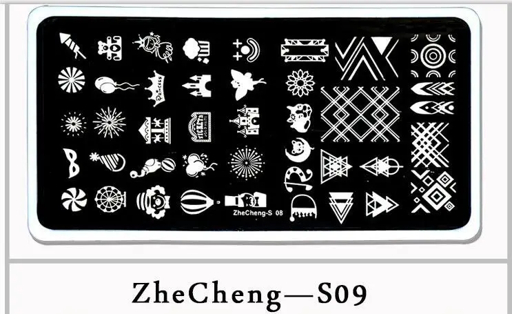 Снежинки(ZheCheng-S-01-05)-стальная штамповочная пластина Новая сталь дизайн ногтей штамп шаблон Рождество изображения пластины штампы маникюрные
