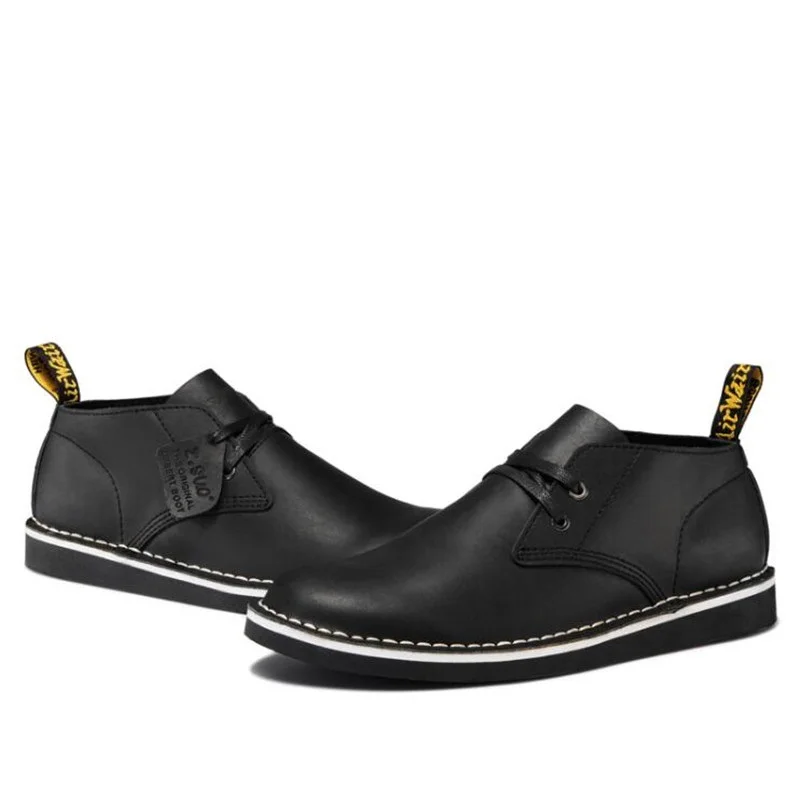 Новинка Мужская обувь повседневная мужская на низком каблуке кожаная модная в