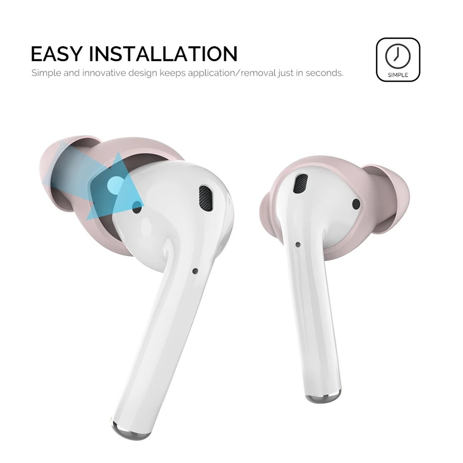 3 пары для AirPods 2 Чехол для наушников чехол противоскользящие наушники-вкладыши шапки+ ушной крючок для хранения чехол для Apple Airpods 2 аксессуары