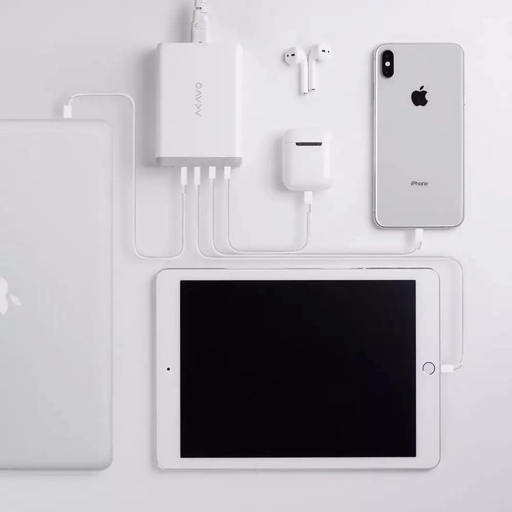 Многопортовое зарядное устройство Xiaomi AKAVO F1 75 Вт супер мощный C порт поддержка