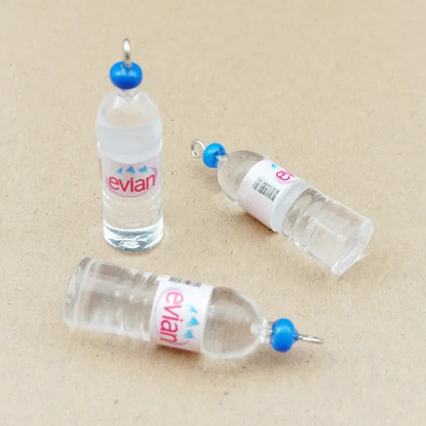 pink 10 шт 10x35 мм бутылка воды амулеты смола Шарм для изготовления ювелирных изделий и Крафта Шарм моды кулон - Metal color: pink