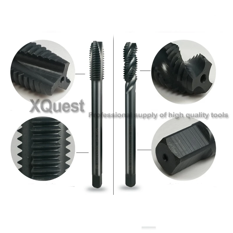 XQuest HSS VAP спиральная Флейта с длинным хвостовиком, краны M3 M4 M5 M6 M8 100 мм, станок для резки, расширенная ручка, спиральная флейта M10 M12 120 мм