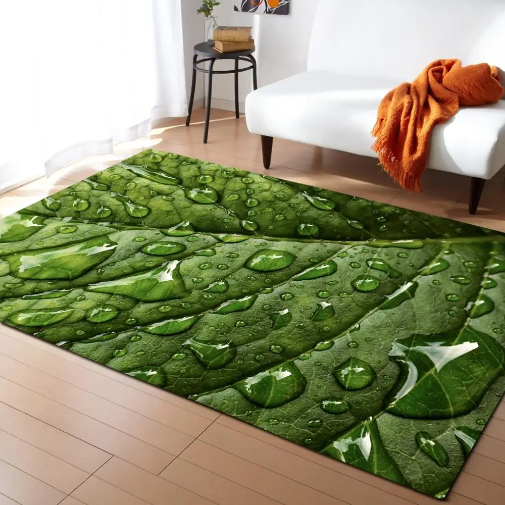 

3D Leaf Pattern Large Size Carpets For Living Room Soft Modern Bedroom Rugs Anti-slip Tea Table Rectangular Floor Mats