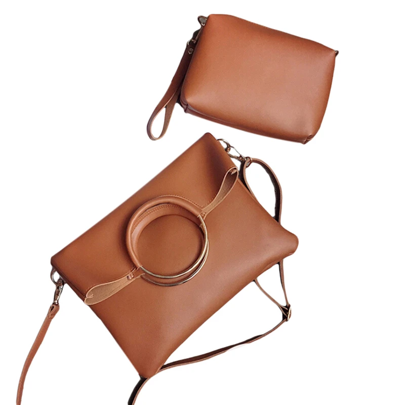 2 шт./компл. Женские винтажные сумки с кольцом женские на плечо складные клатч