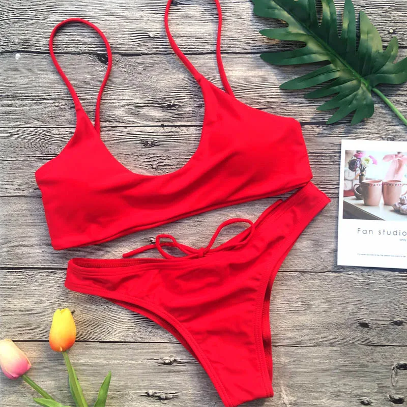 Сексуальный бикини 2018 новый купальник женский Бразильский пуш ап Бандаж набор