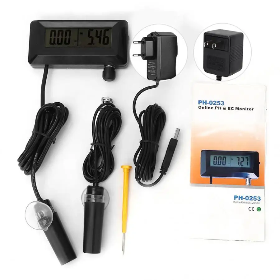 Ph 0253 2в1 Цифровой измеритель PH солености воды контроль качества тест для Aquarium100