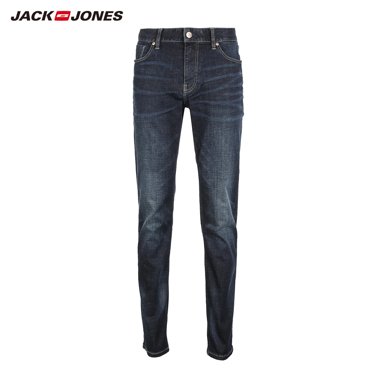 Новые Брендовые мужские джинсы Jack Jones хлопковые однотонные Прямые повседневные