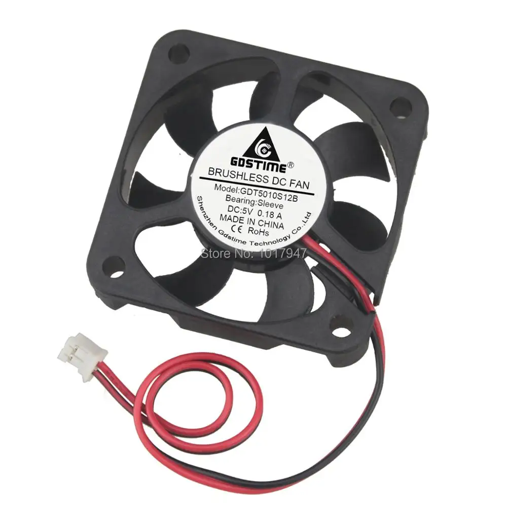 2 PCS LOT Gdstime DC 5V 2Pin Brushless Cooling Fan 5cm 50mm 50x50x10mm Ventilation Axial Flow Heatsink 5010S | Компьютеры и офис