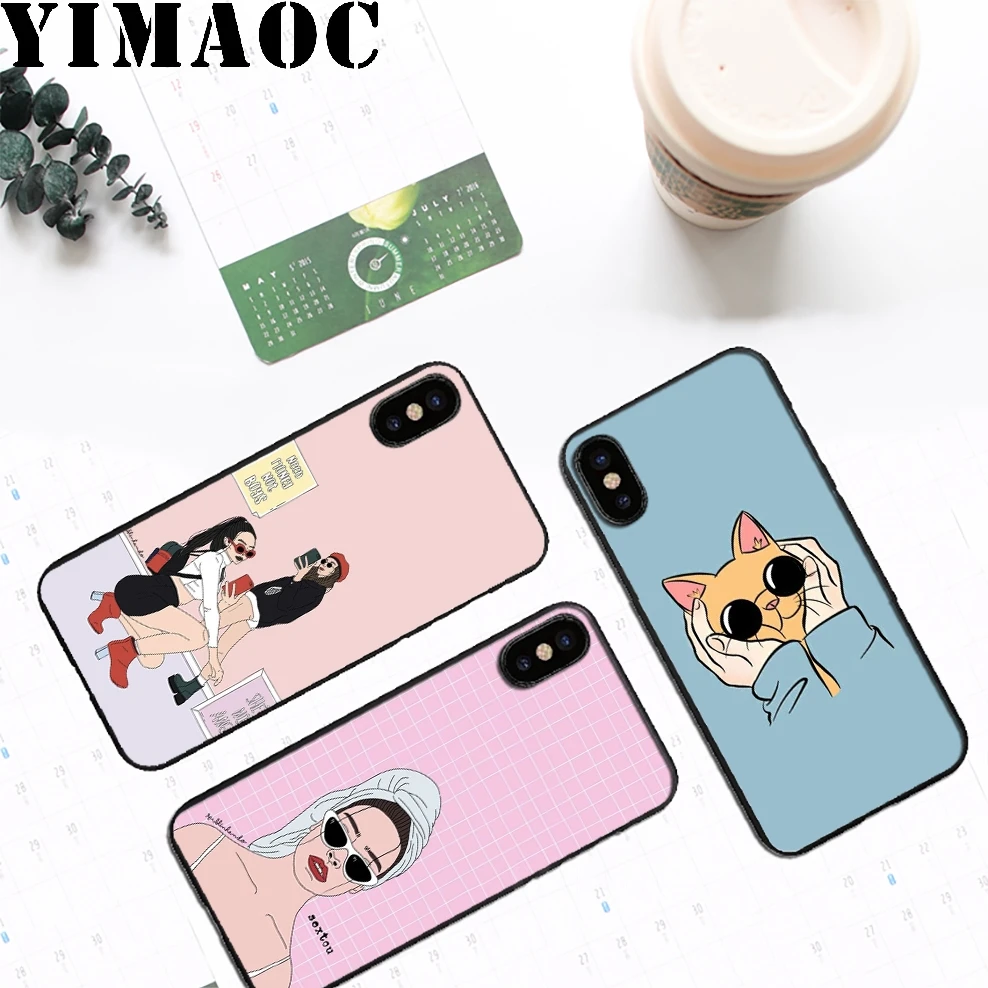 YIMAOC Забавный привлекательный мягкий силиконовый чехол для девочек iPhone 11 Pro Xr Xs Max X