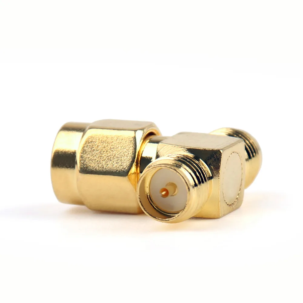Areyourshop адаптер RP-SMA угловой штыревой соединитель к 2 гнездо типа T RF тройной разъем