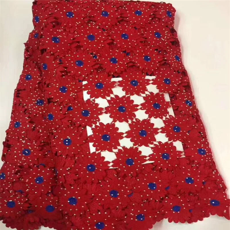 

2018 Fashion Blue Color African Swiss Voile Lace Fabric High Quality 3D Lace Embroidery Stones African Lace Fabric For Wedding