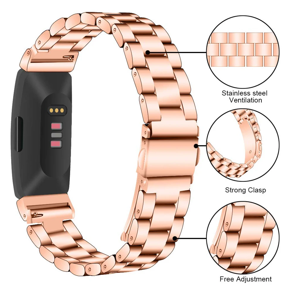 Ремешок SPEDKOY из нержавеющей стали для Fitbit Inspire HR металлический браслет часов /