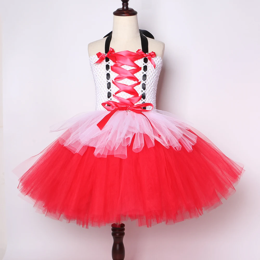 Children Girls Little Red Riding Hood Tutu Dress with Cloak Kids Halloween Costumes White Girl Fancy Carnival Party Up | Детская одежда