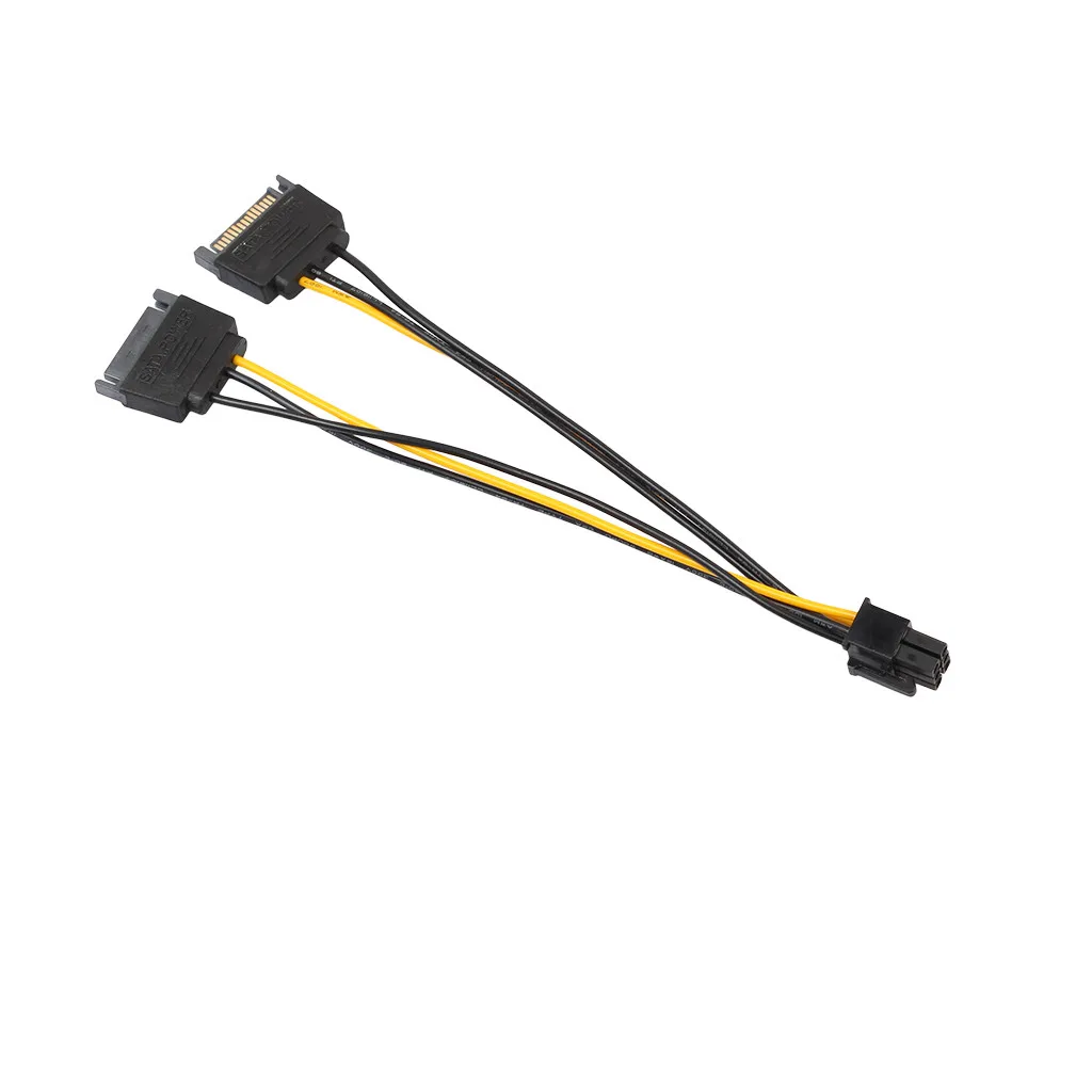 Кабель адаптера питания SATA 15 Pin папа к PCI E Express 6Pin видео карта кабель Прямая