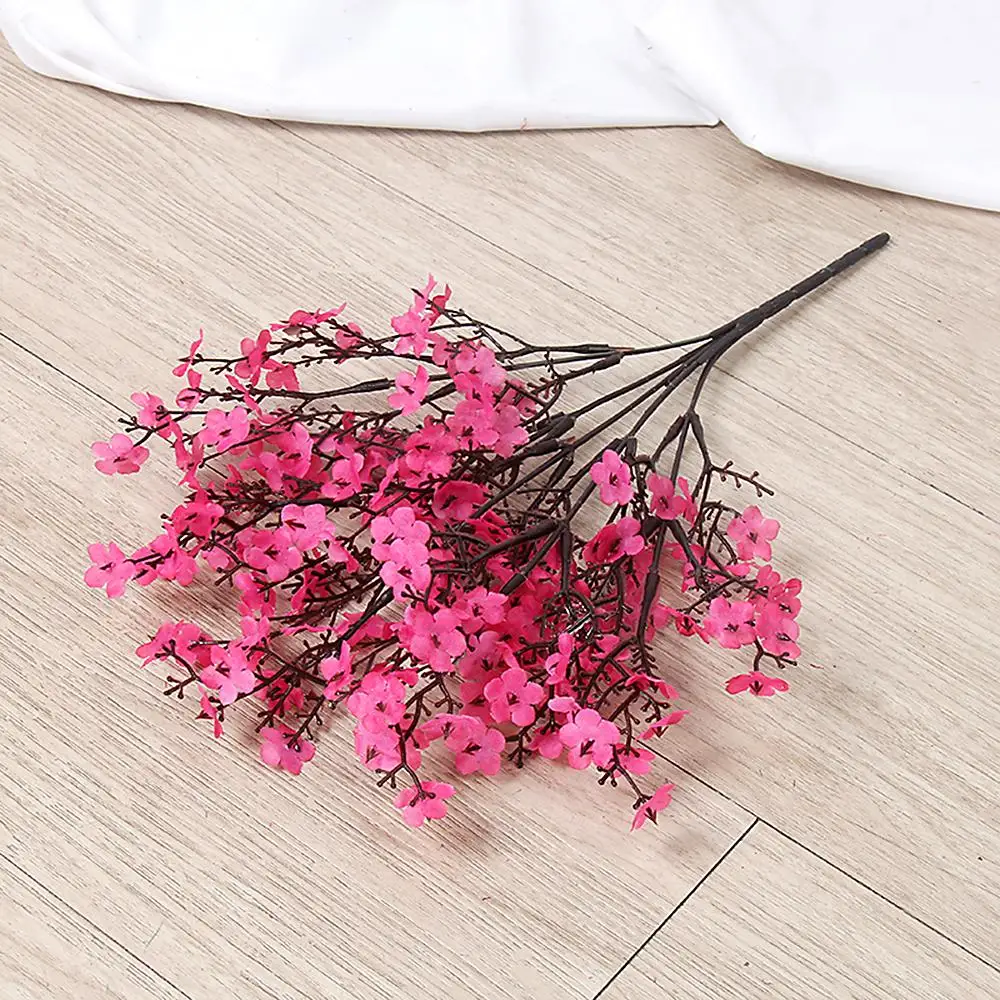 Rose Red Hoomall, 1 шт., искусственные цветы, детские, дышащие, Гипсофилы, поддельные букеты для DIY, свадебные украшения, домашний искусственный букет ветка с цветами - Цвет: Rose Red