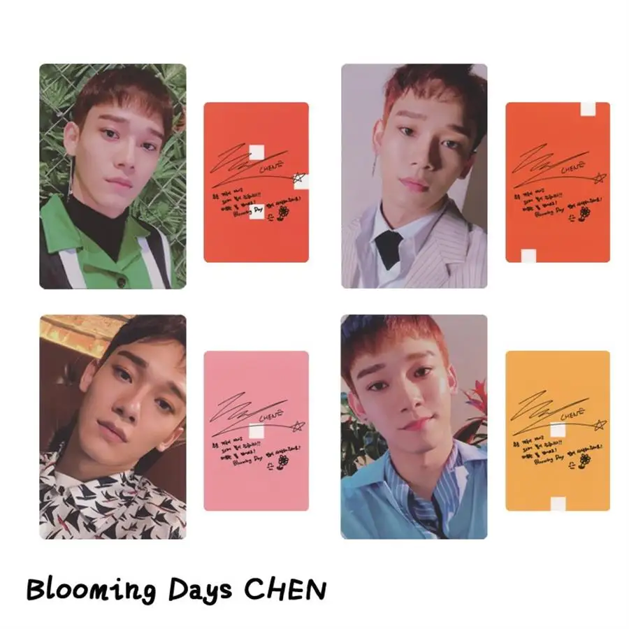 Kpop EXO CBX цветущие дни бумажные фото карты Baekhyun Chen самодельный автограф фотостудия плакат 4 шт./компл - Цвет: CHEN 4pcs