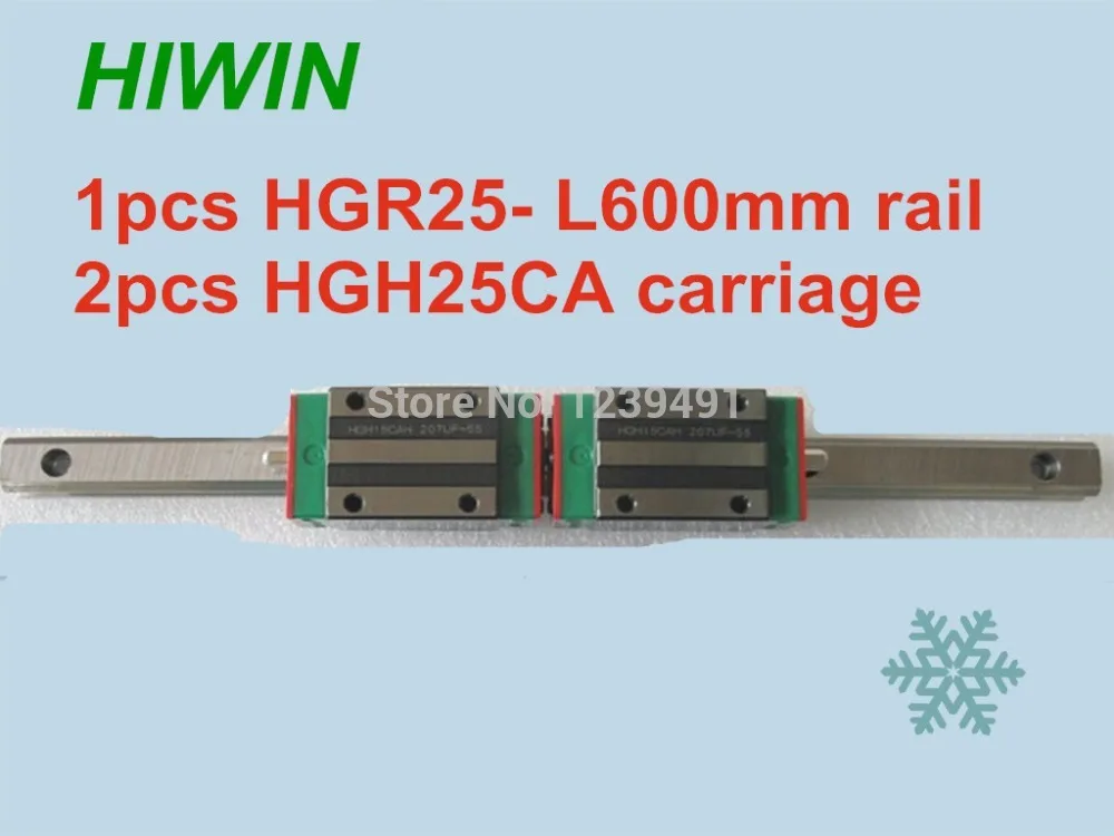

1 шт. HIWIN Линейная направляющая HGR25 -L600 мм с 2 шт. линейной каретки HGH25CA CNC части