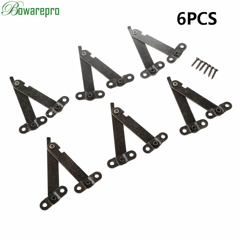 bowarepro 6PCS Cabinet Cupboard Door Furniture Lift up Strut Lid Flap Stay Support Hinge Box Hardware 61*11mm | Обустройство дома