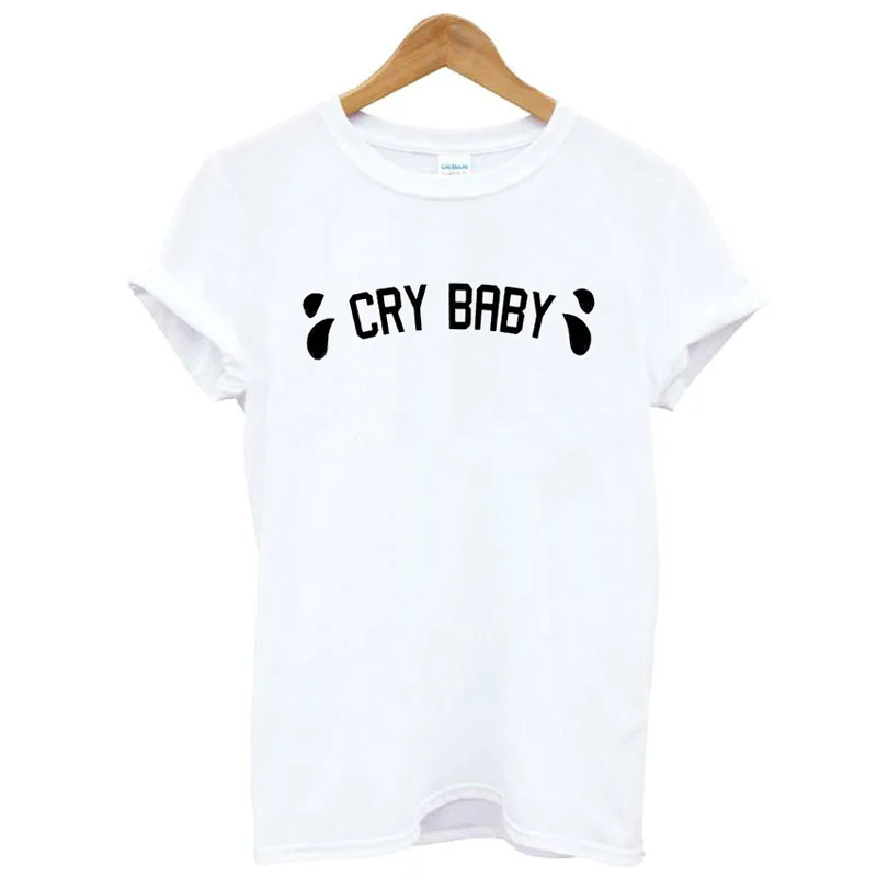 ONSEME Cry Baby женский с надписью Футболка Смешные изделия из хлопка футболка для лета