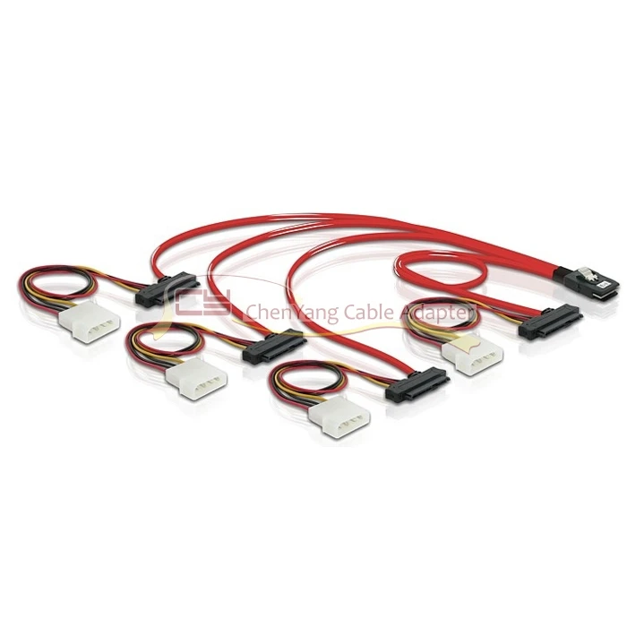 

10pcs/ LSI / 3Ware Molex mini SAS SFF-8087 to SFF-8482 and power x4 SAS cable