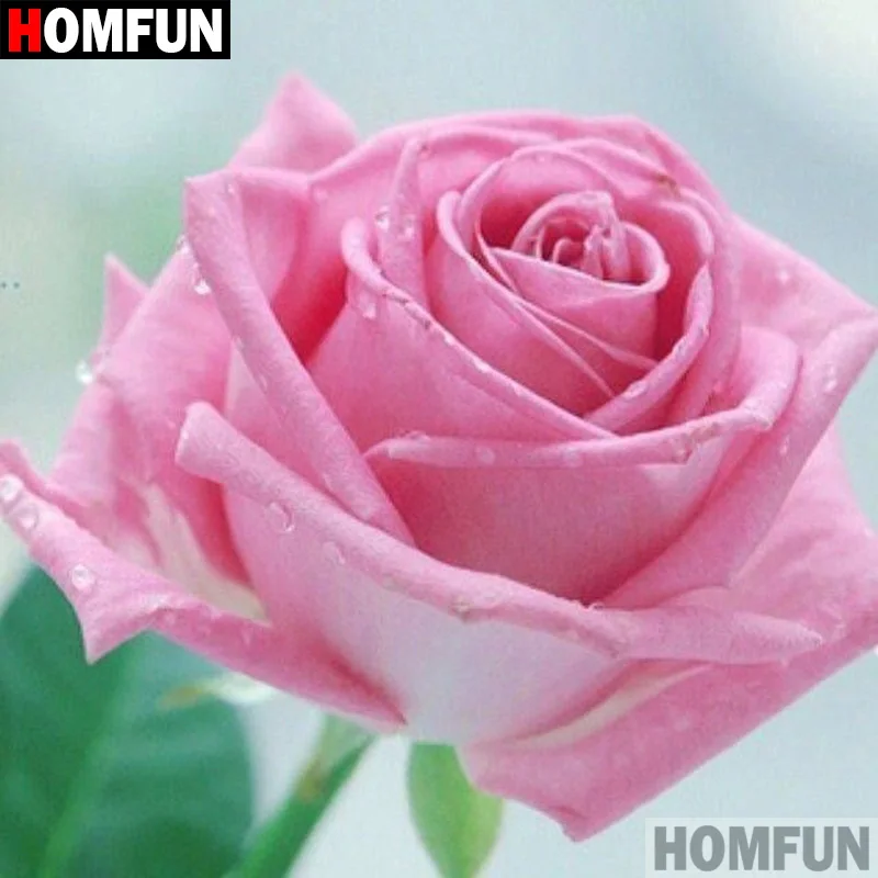 Алмазная 5D картина HOMFUN A08088 сделай сам вышивка крестиком розовый цветок полностью