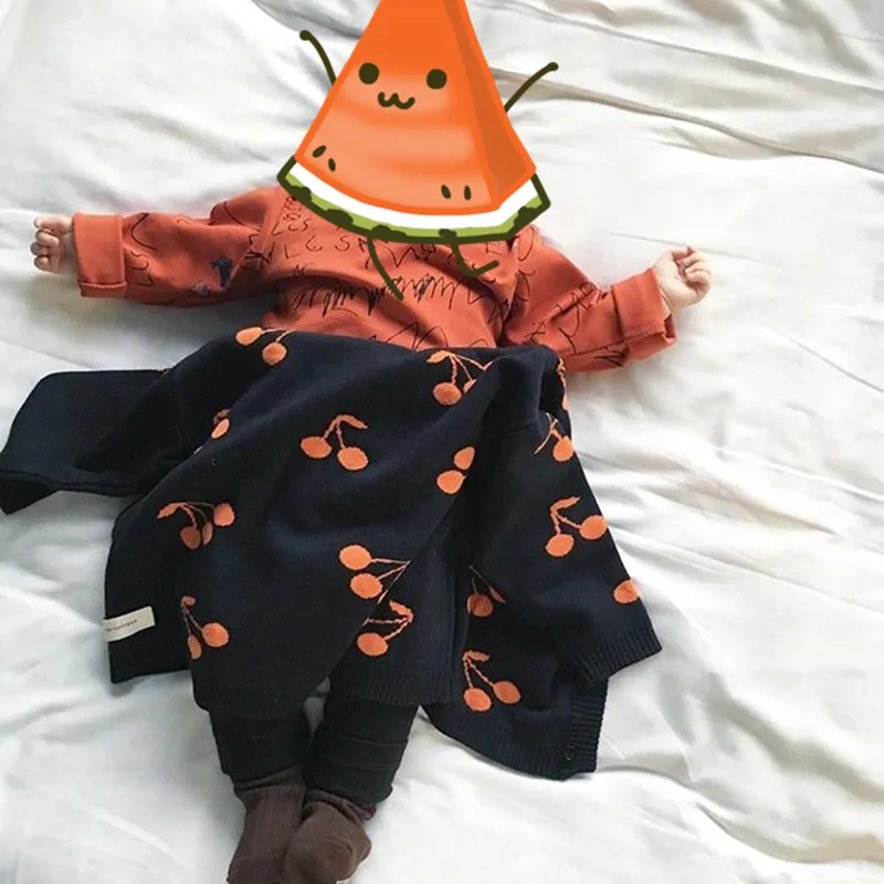 

BOBOZONE Cherries blanket for baby boys girls 90*90cm
