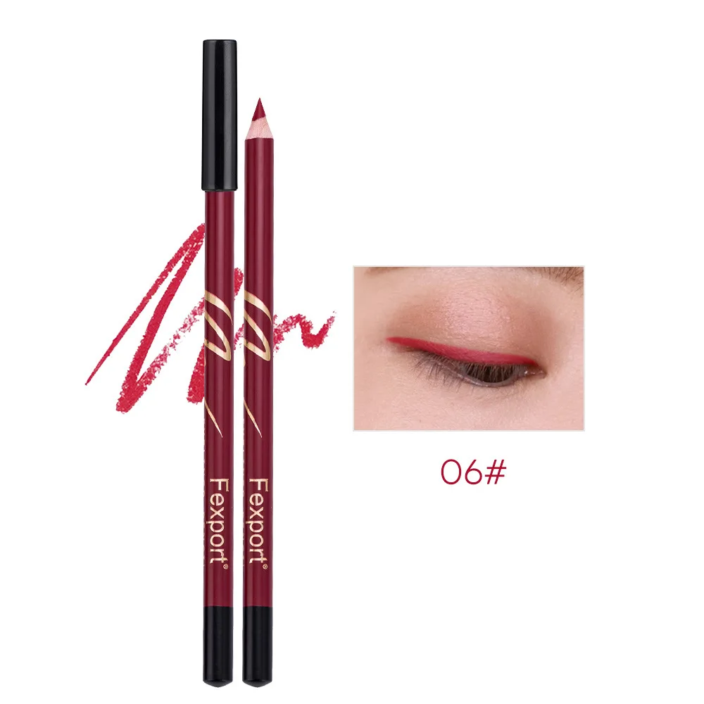 06 12 Color Easy-To-Wear Makeup Lips Lip Liner Pencil Cosmetic Eyeliner Lip liners - Цвет: 06