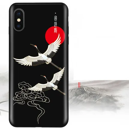Fei he Чехол для iphone XR, Китай, экзотический тисненый элемент, чехол для iphone 6 6s 7 8 plus x xs max, тонкий защитный чехол - Цвет: Fei he