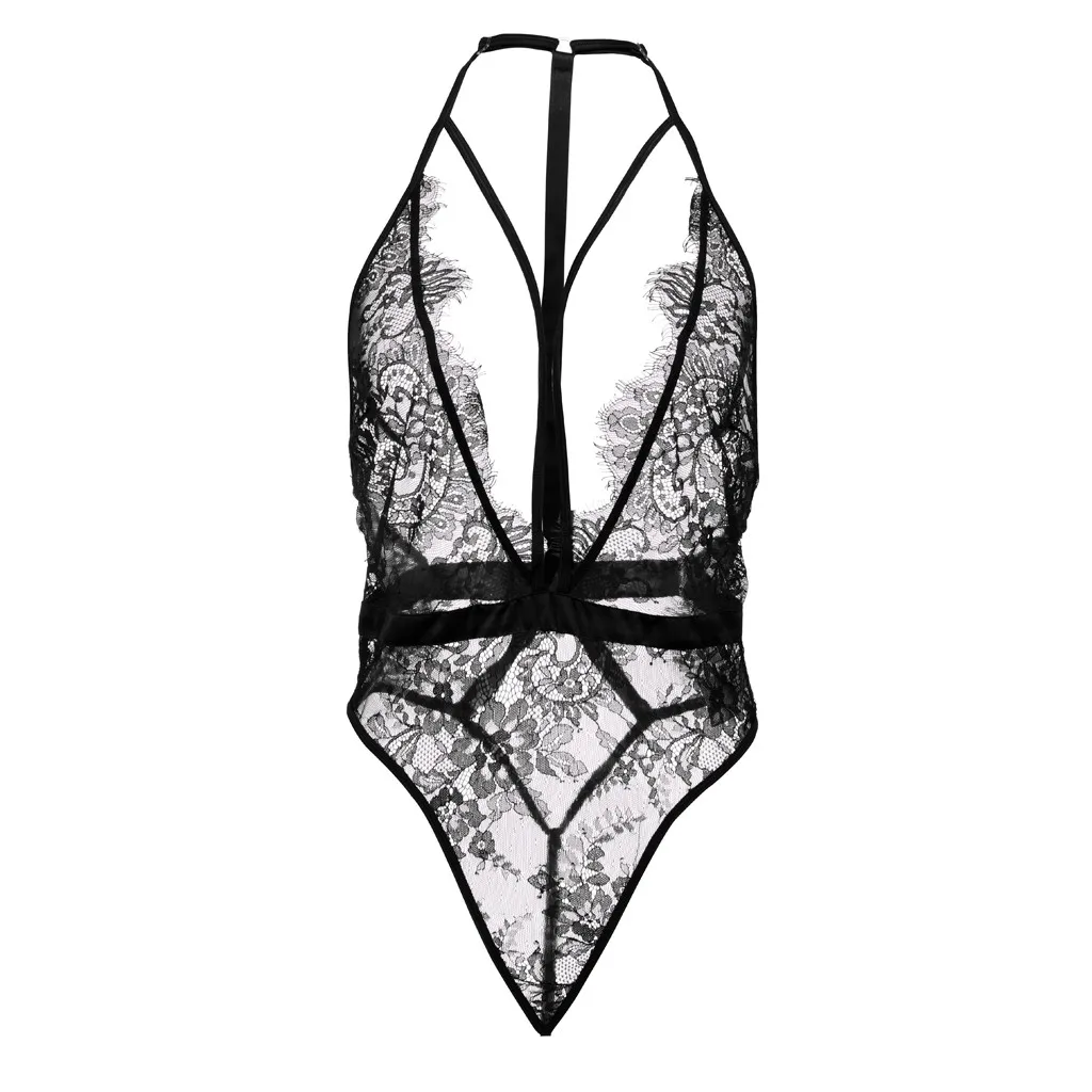 Women Underwear Flower Lace Mesh Cloth V Neck Sleepwear Strap Chemise Sexy Lingerie baby doll mujer intimo donna sexy hot porno |