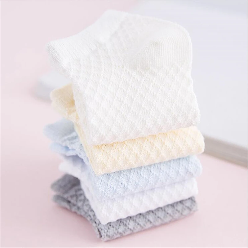 Летние детские носки 5 пары/компл. вязаные хлопковые для девочек маленьких