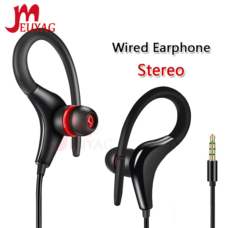 MEUYAG 3 5 мм стерео наушники с ушным крючком Спортивная гарнитура для бега вкладыши