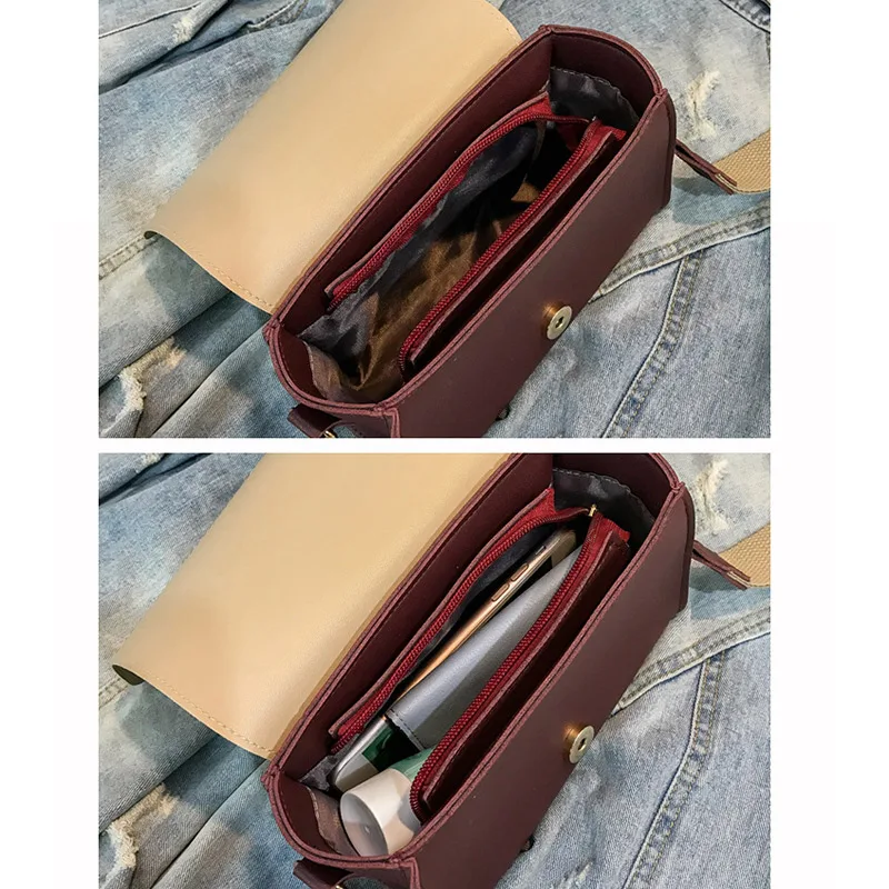 Сумка на одно плечо из искусственной кожи Маленькая квадратная сумка с ремешком