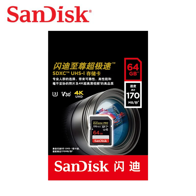 

SanDisk Extreme PRO Memory Cards SD Card 32GB SDHC 95MB/S 64GB 128GB 256GB SDXC UHS-I U3 Class10 170MB/S Flash SD Memory Card