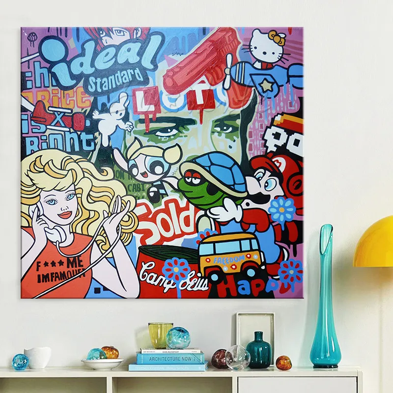 Картина маслом из мультфильма Поп Арт в стиле Lichtenstein на холсте ручная роспись