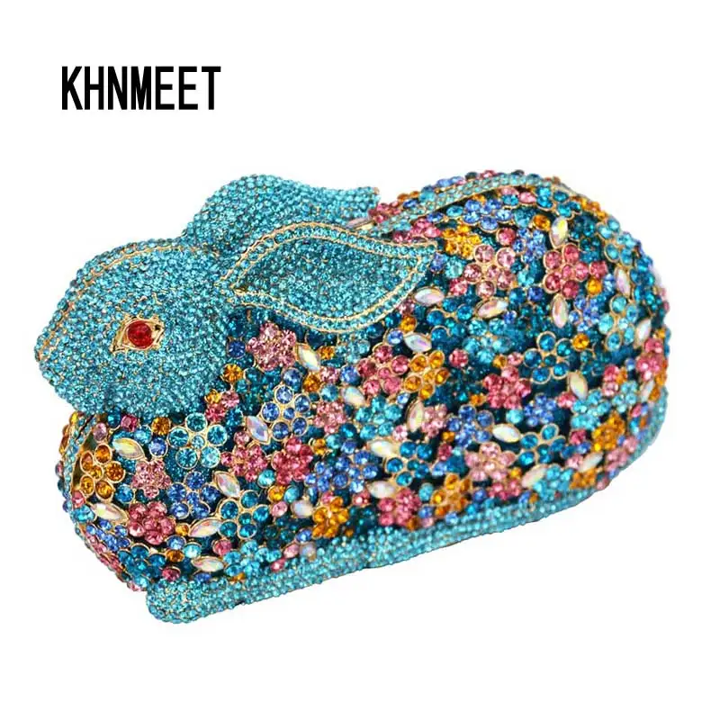 Милые вечерние сумки в форме кролика женские сумки-клатчи с животными роскошные