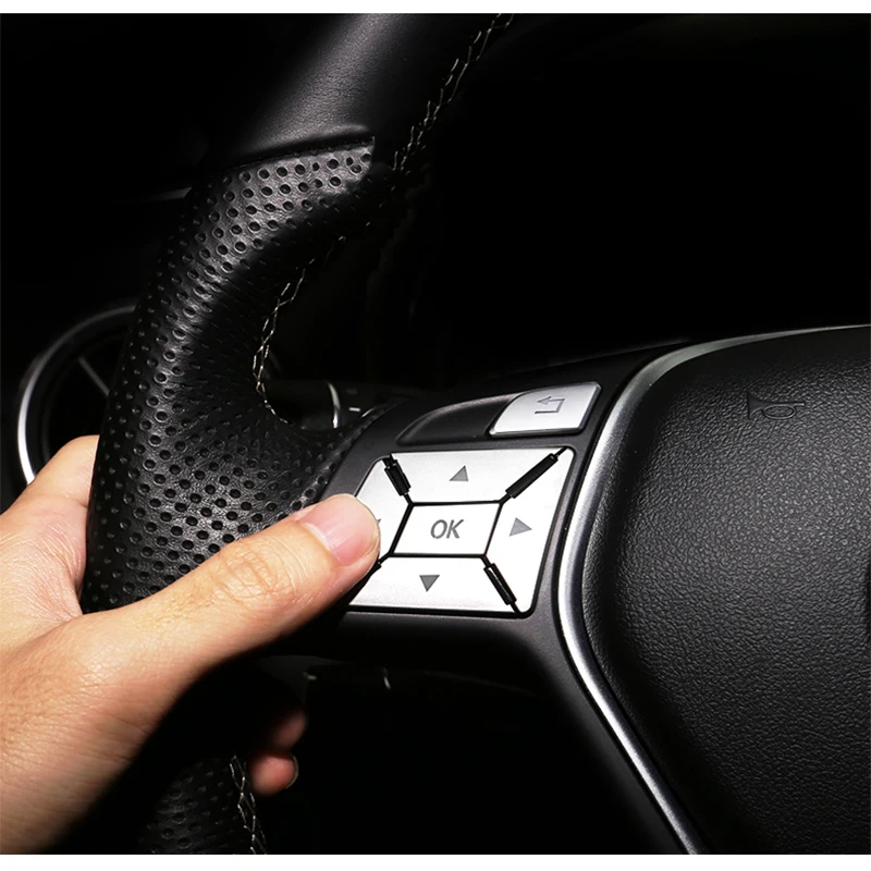 12 шт. накладки на кнопки рулевого колеса для Mercedes Benz C Class W204 2012 2015 и CLS C218 10 13 E W212