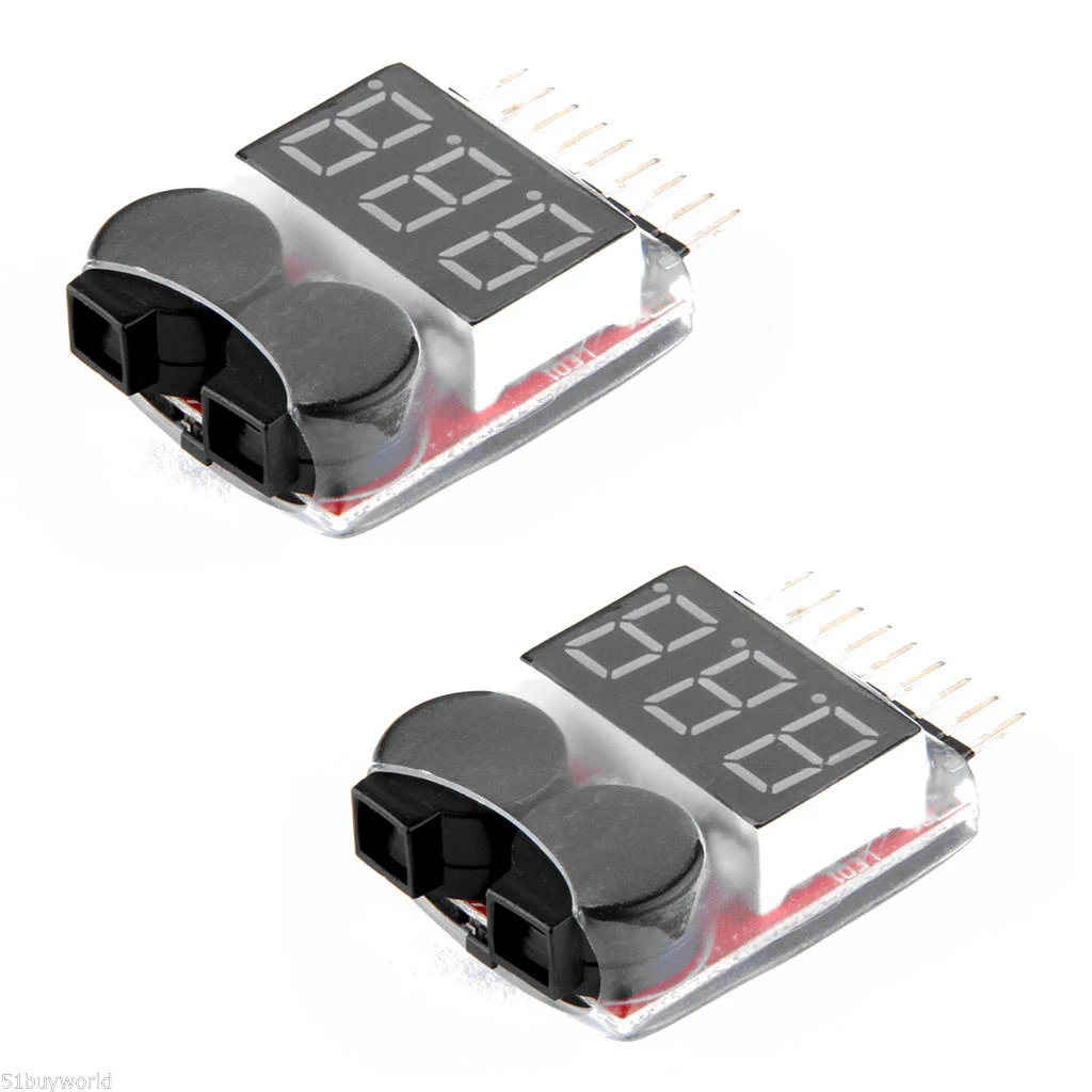 2x 1 S 8 RC Lipo батарея низкого напряжения Звуковой сигнал индикатор проверки тестер