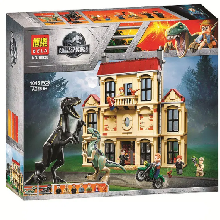 Bela Jurassic World Indoraptor Rampage at Lockwood Estate Building Kit совместим с Legoings 75930 строительные игрушки