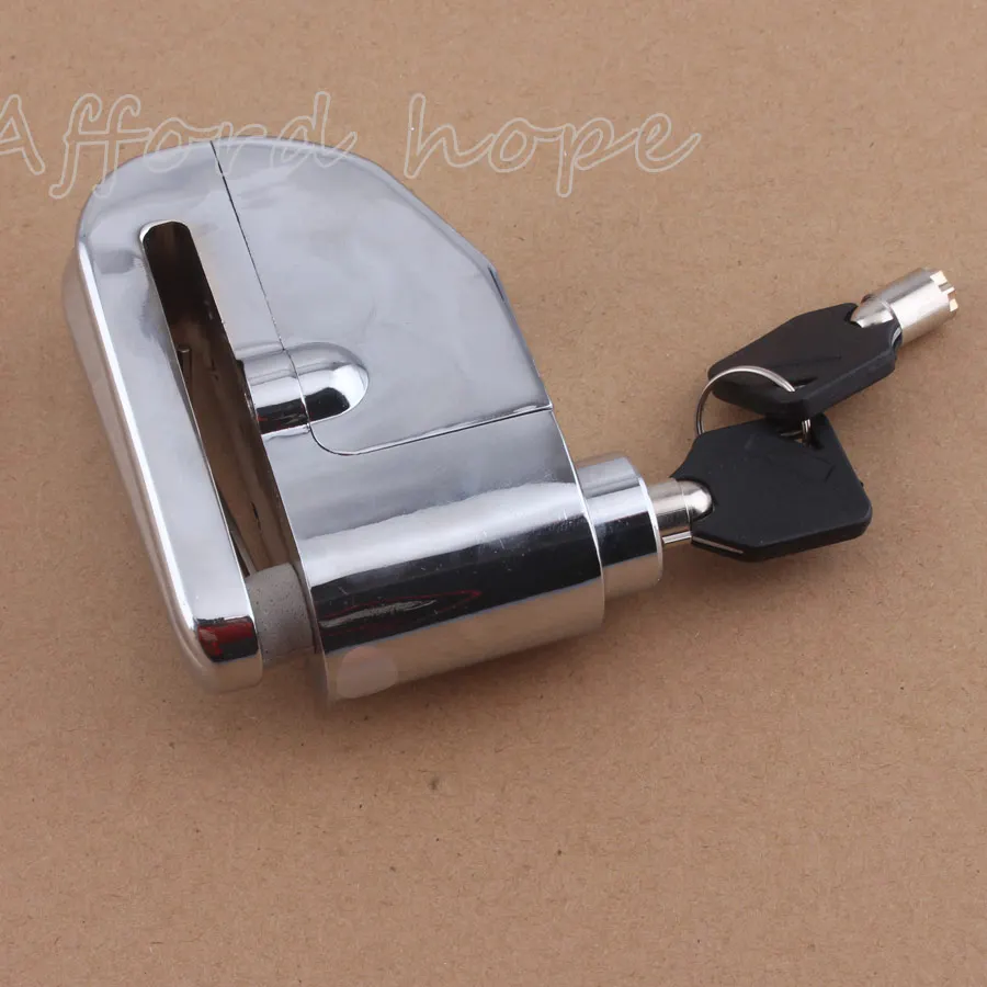 Free Shipping Chrome Motorcycle Bicycle Bike Scooter Wheel Disc Brake Lock Alarm Security Electronic Auto-Arm 100dB 8mm | Автомобили и