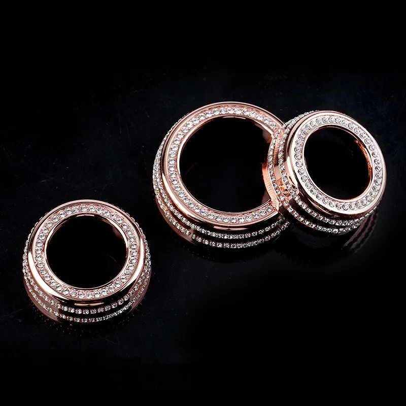 3 шт. Bling автомобиля центр Панель мультимедийный переключатель украшения кристаллы отделка кольцо крышки Стикеры для Mini Cooper F54 F55 F56 F60