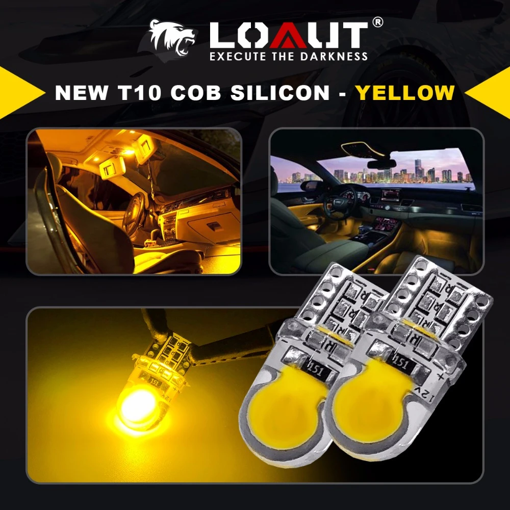1 пара светодиодных ламп LOAUT T10 холодный белый свет COB автомобильный поворотный