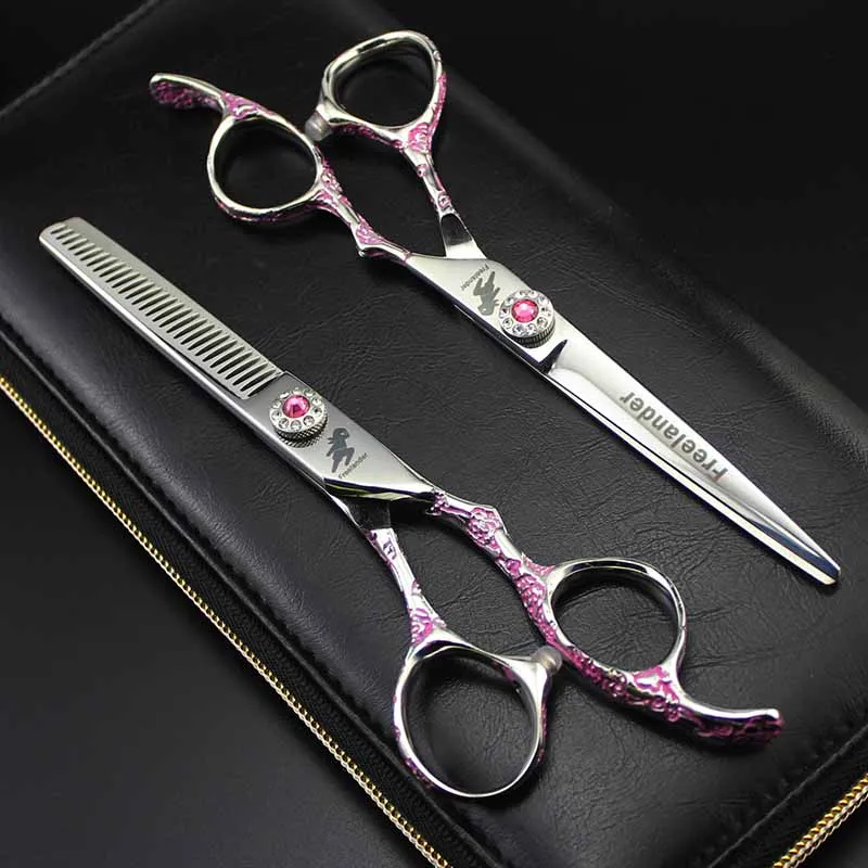 Парикмахерские ножницы с розовой ручкой 6 дюймов|Парикмахерские ножницы| |