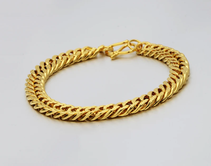 Крупные золотистые браслеты на цепочке для мужчин и женщин оптовая продажа