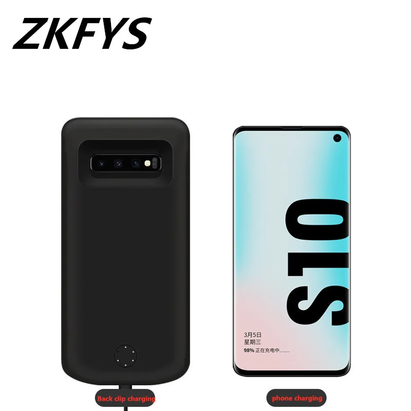 Ударопрочный чехол ZKFYS для зарядки аккумуляторов Samsung Galaxy S10e аккумулятора 5000 мАч